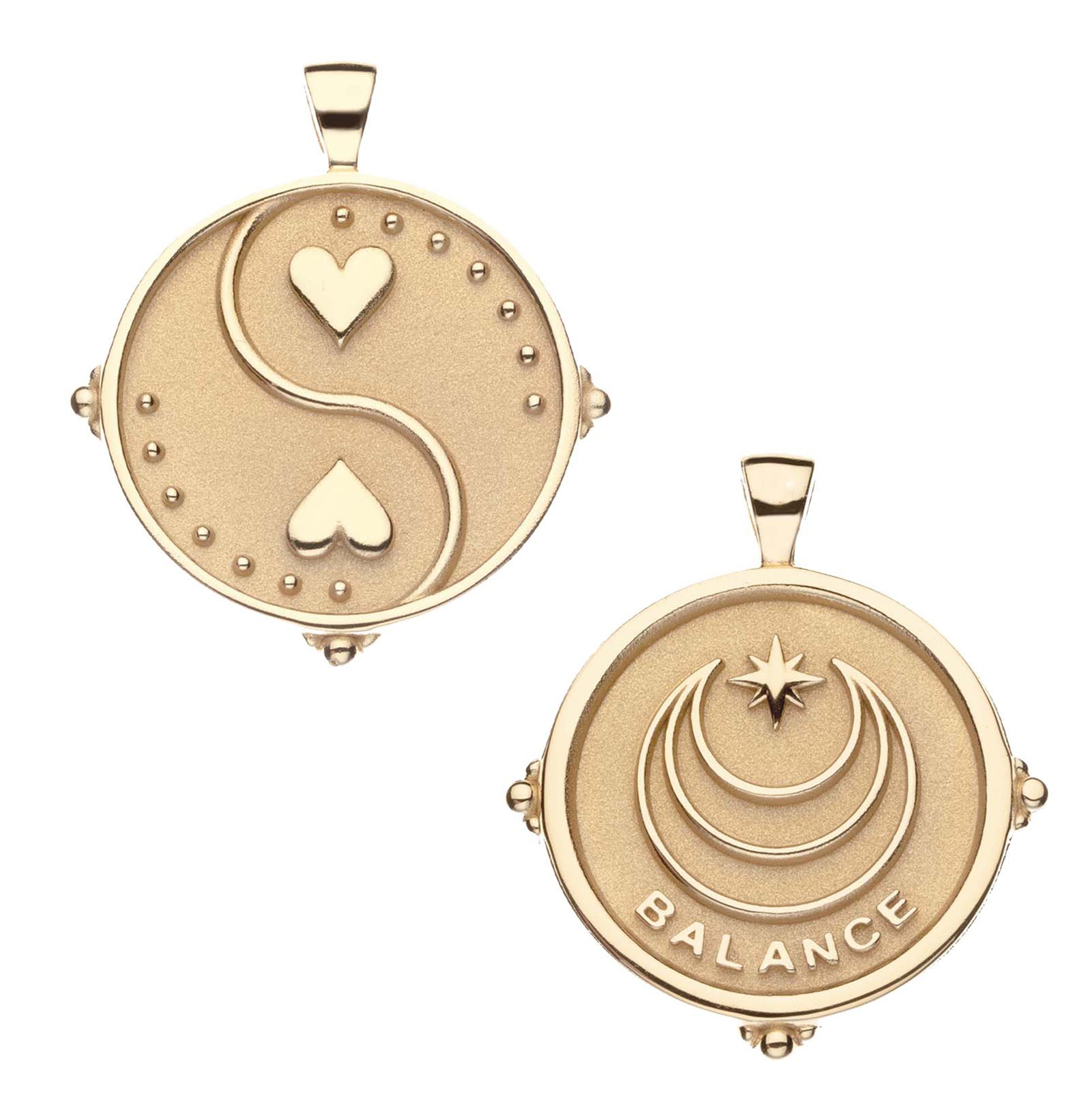 BALANCE JW Original Pendant Coin in Solid Gold