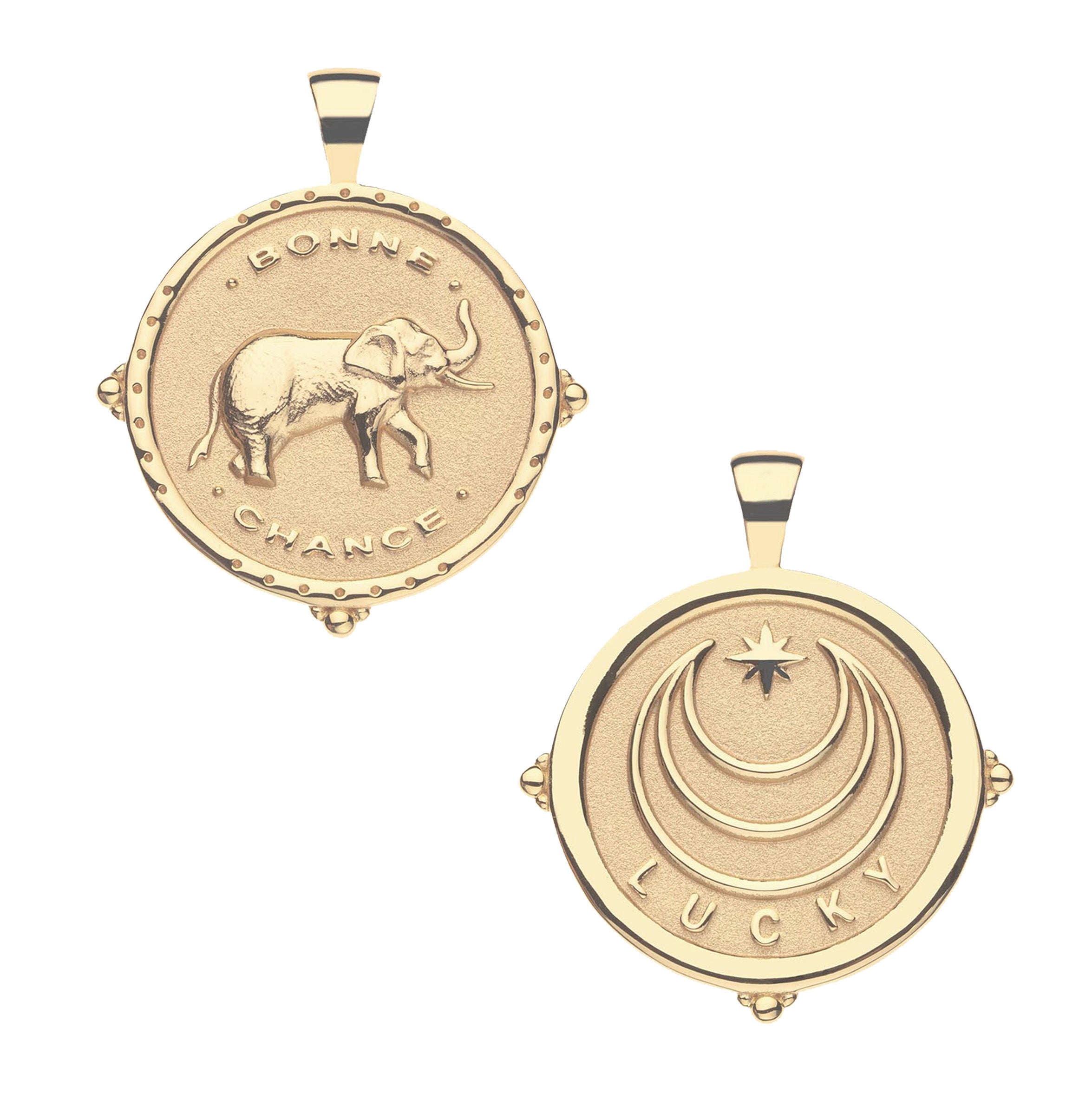 LUCKY JW Original Pendant Coin (Bonne Chance) in Solid Gold