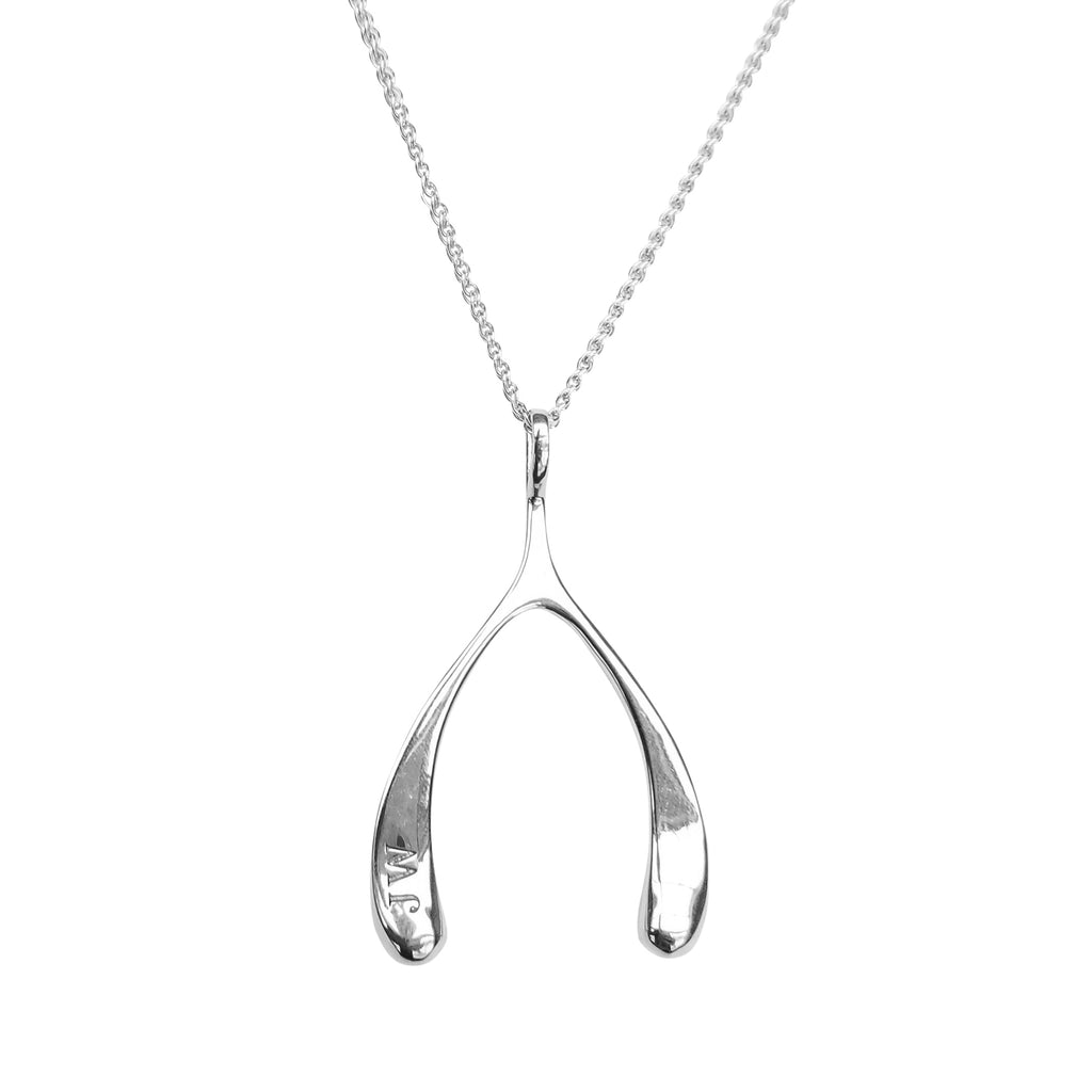 LUCKY Silver Wishbone Pendant