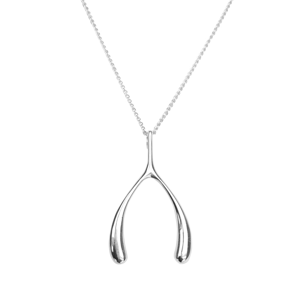 LUCKY Silver Wishbone Pendant